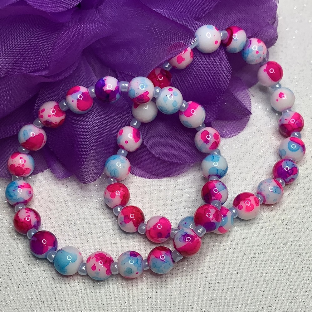 2 Glass Bead Bracelets